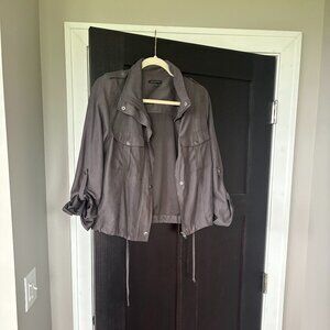 staccato cropped utility jacket